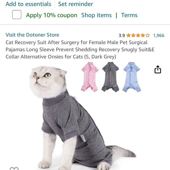 🐱 Cat Recovery Suit After Surgery for Female Male Pet Surgical - Picture 6 of 12